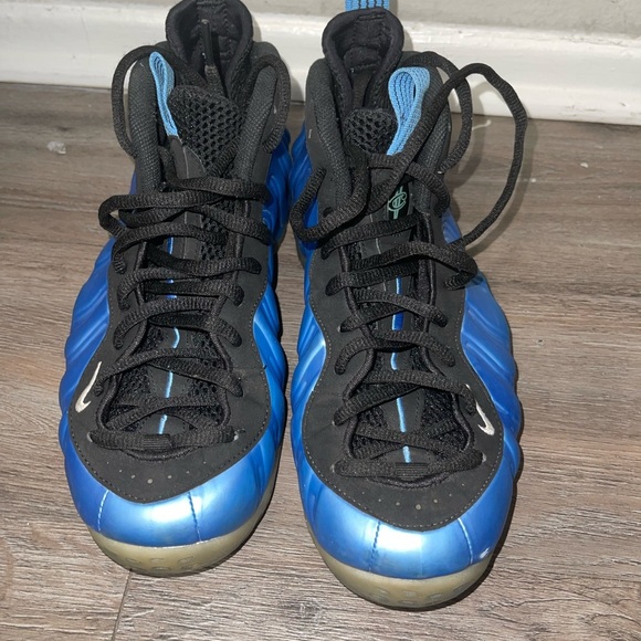 Nike Blue and Black Foamposite Athletic Shoes